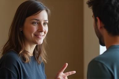 Instrutor dando feedback construtivo a um aluno após uma atividade.